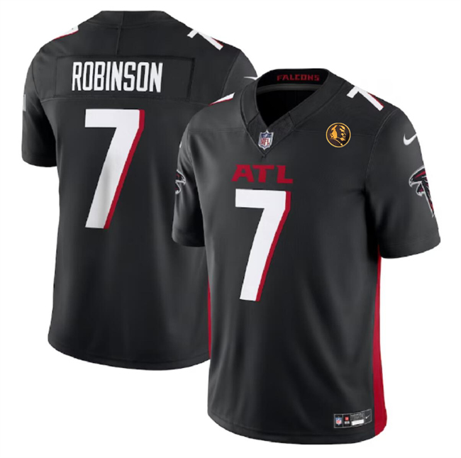 Men's Atlanta Falcons #7 Bijan Robinson Black 2023 F.U.S.E. With John Madden Patch Vapor Limited Football Stitched Jersey